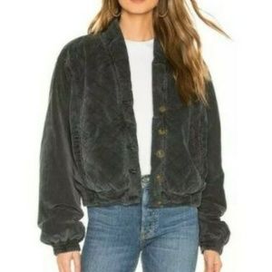 Free People Bomber Main Squeeze Jacket Gray